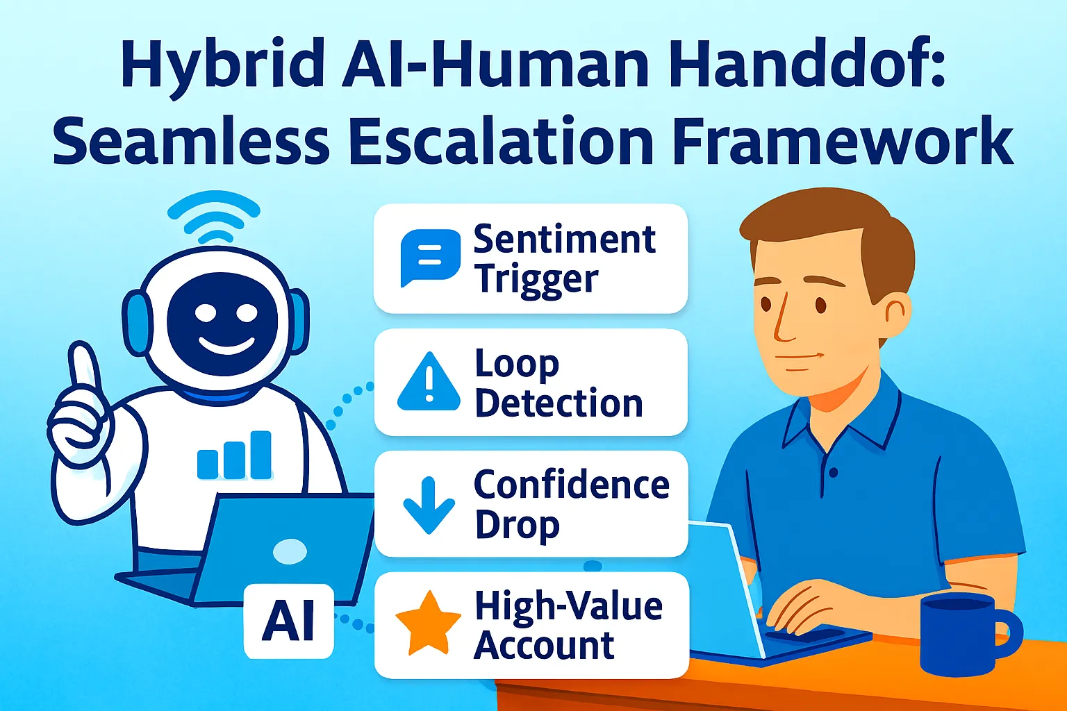 Hybrid AI-Human Handoff: Seamless Escalations