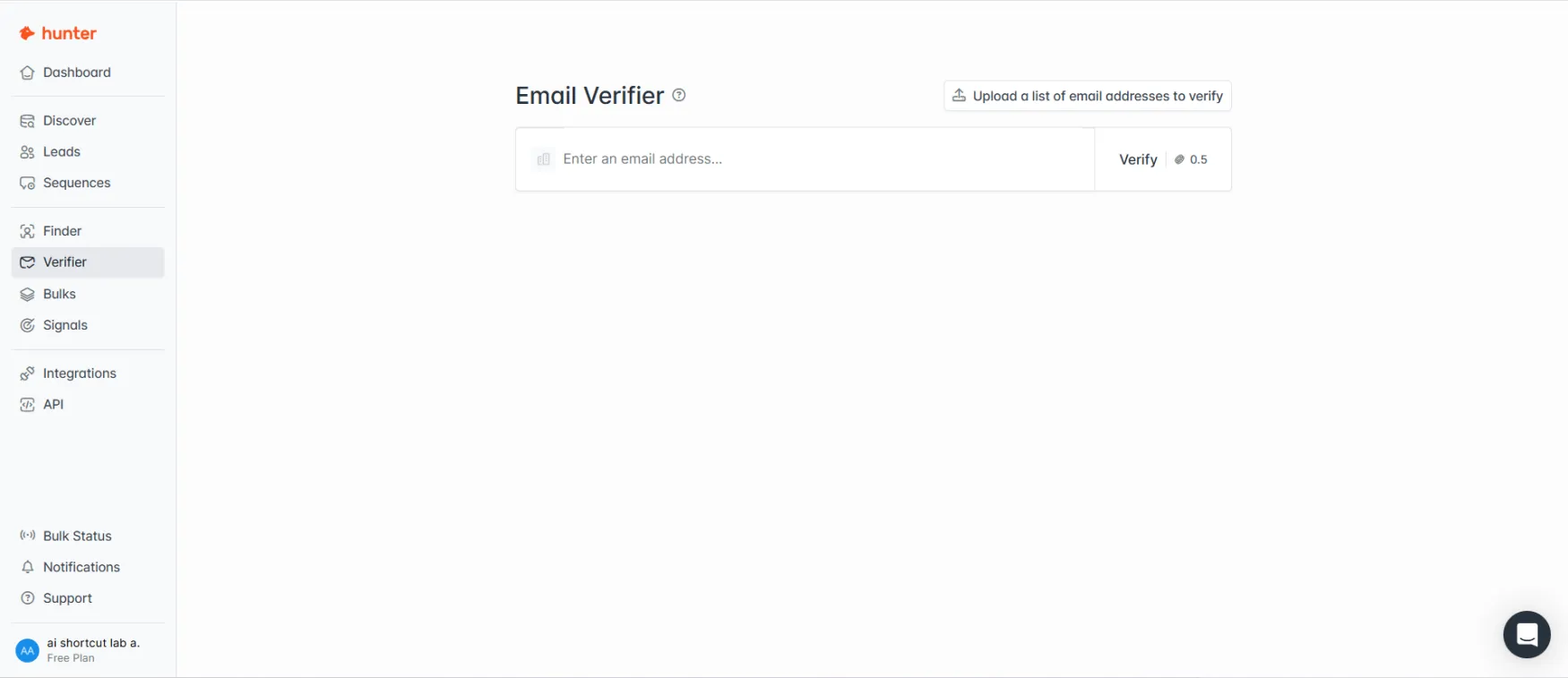 hunter.io verifier 