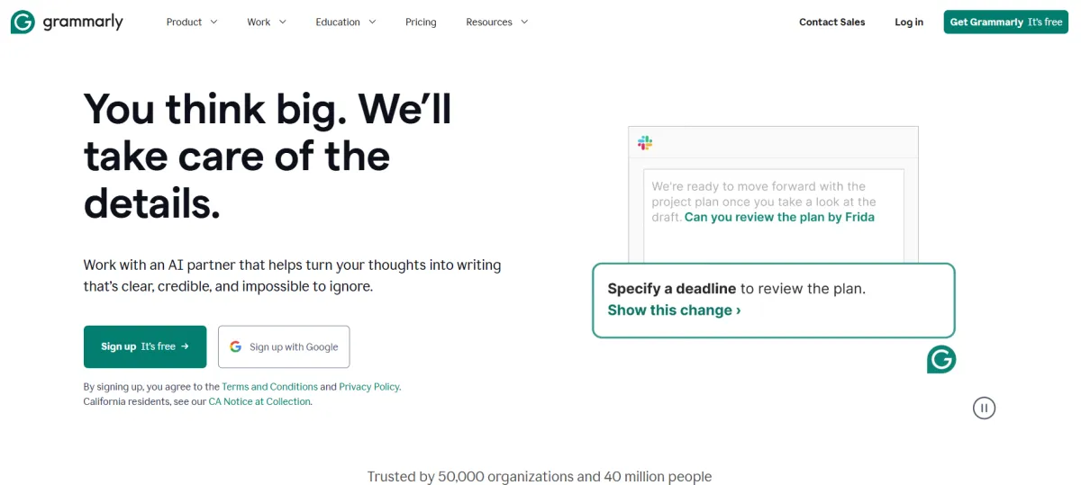 Grammarly Interface