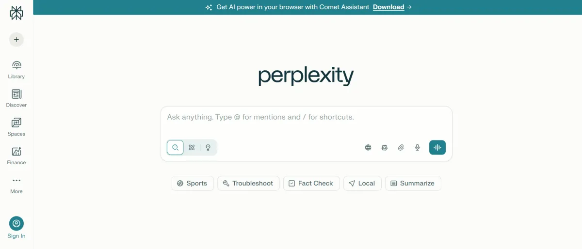 Perplexity AI Interface