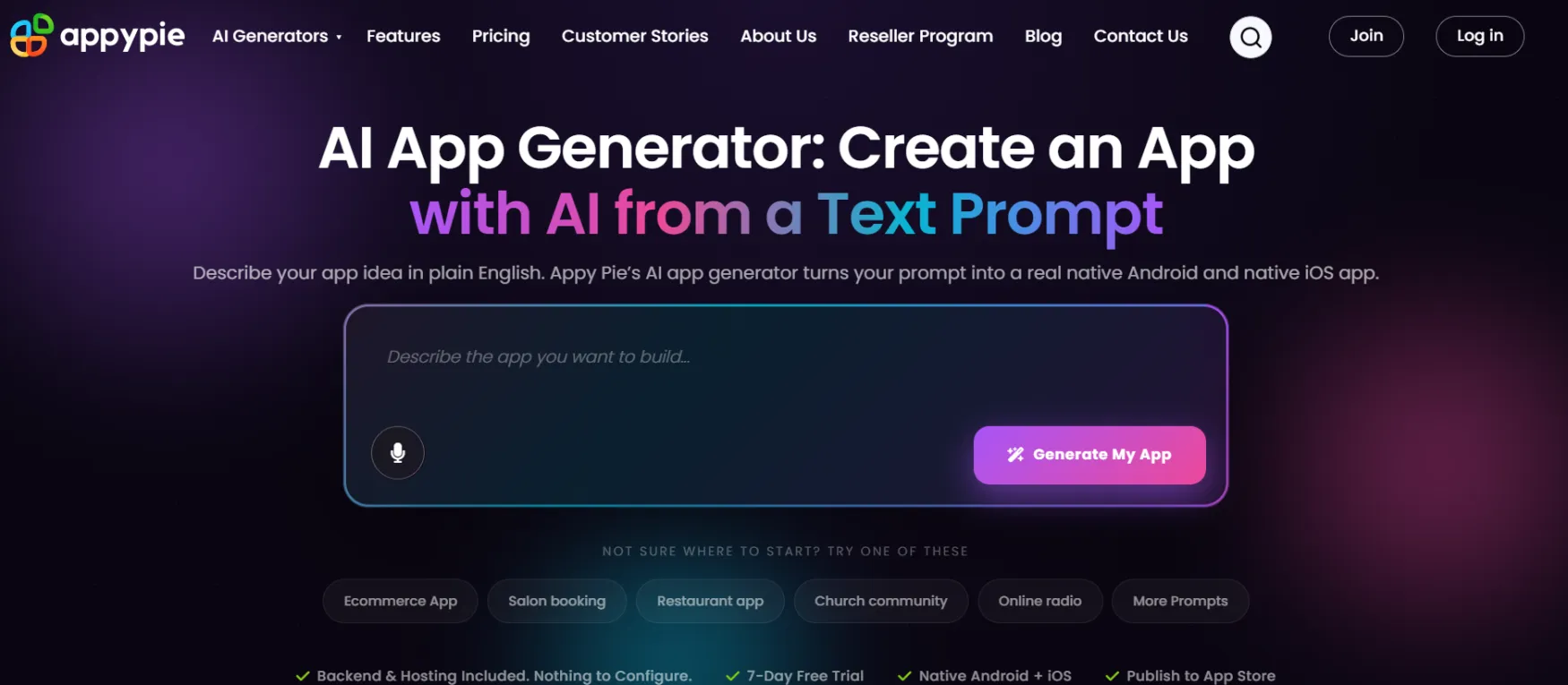 Appy Pie Interface