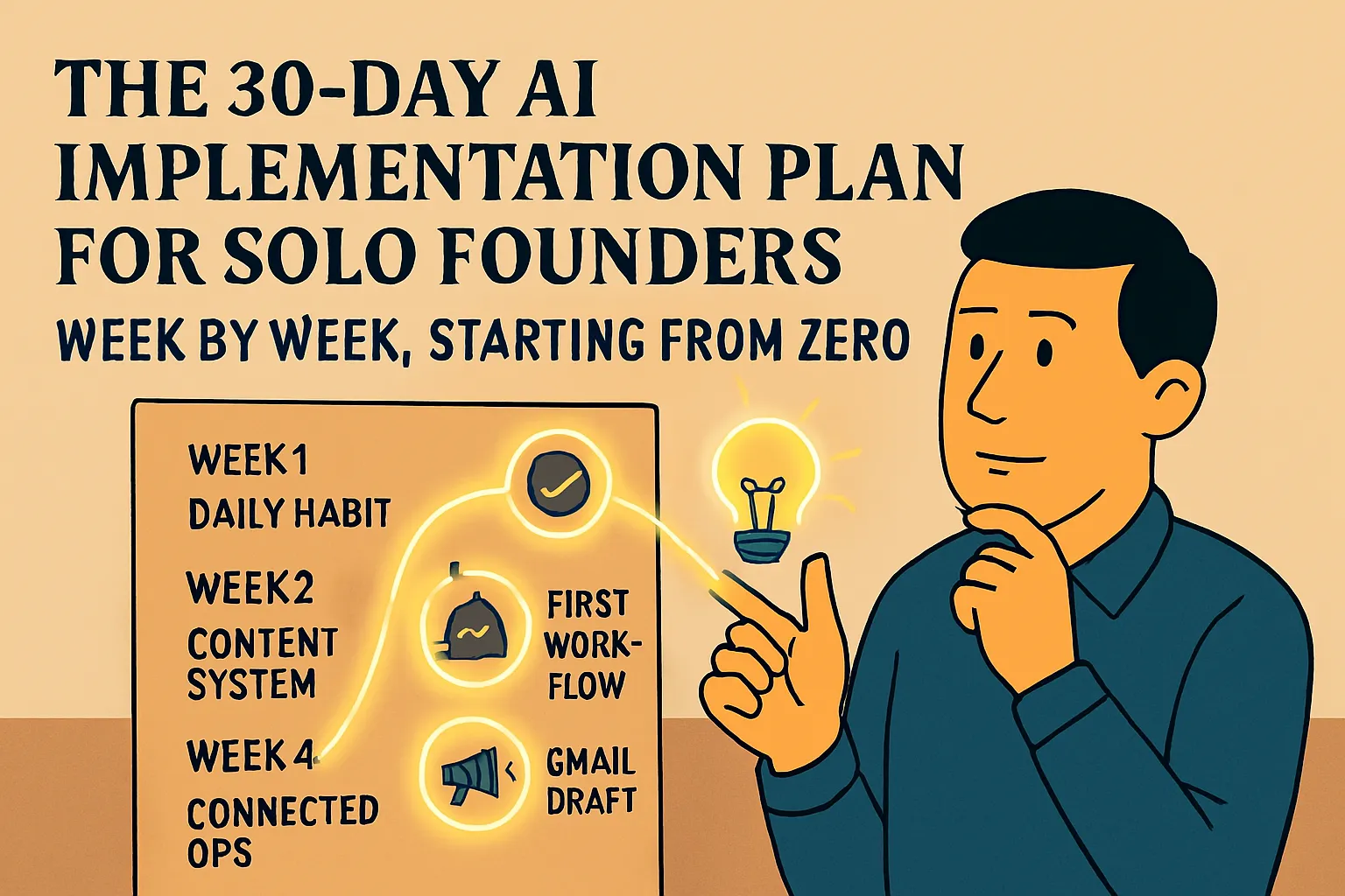 The 30-Day AI Implementation Plan for Solo Founders Starting From Zero