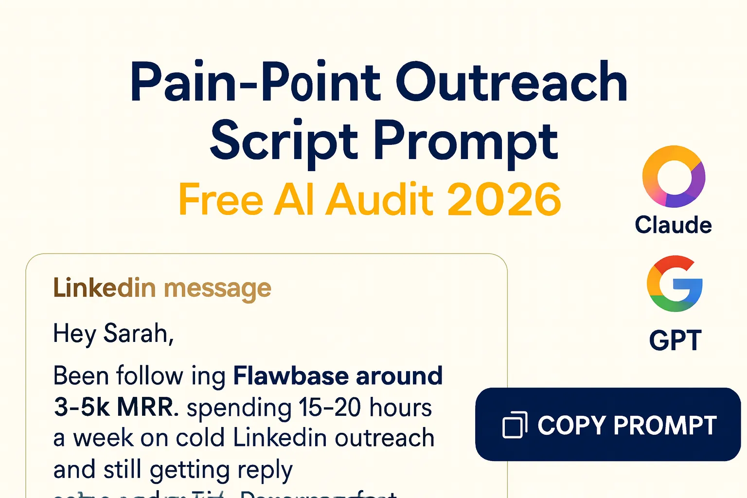 Pain-Point Outreach Script Prompt – Free AI Audit 2026