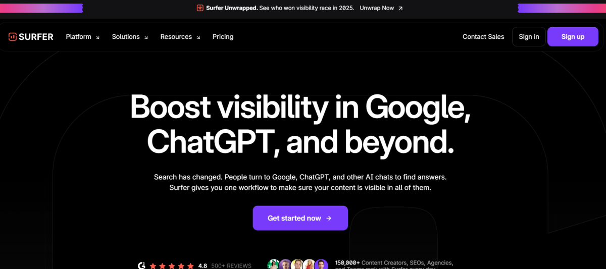 Surfer SEO Interface
