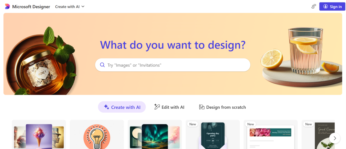 Microsoft Designer Screenshot
