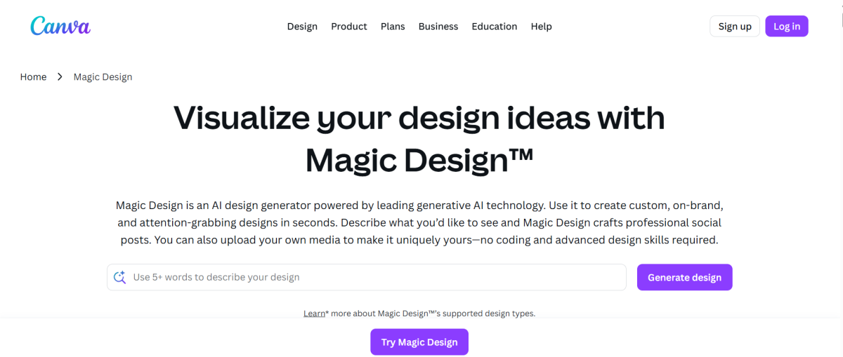 Canva Magic Design Screenshot
