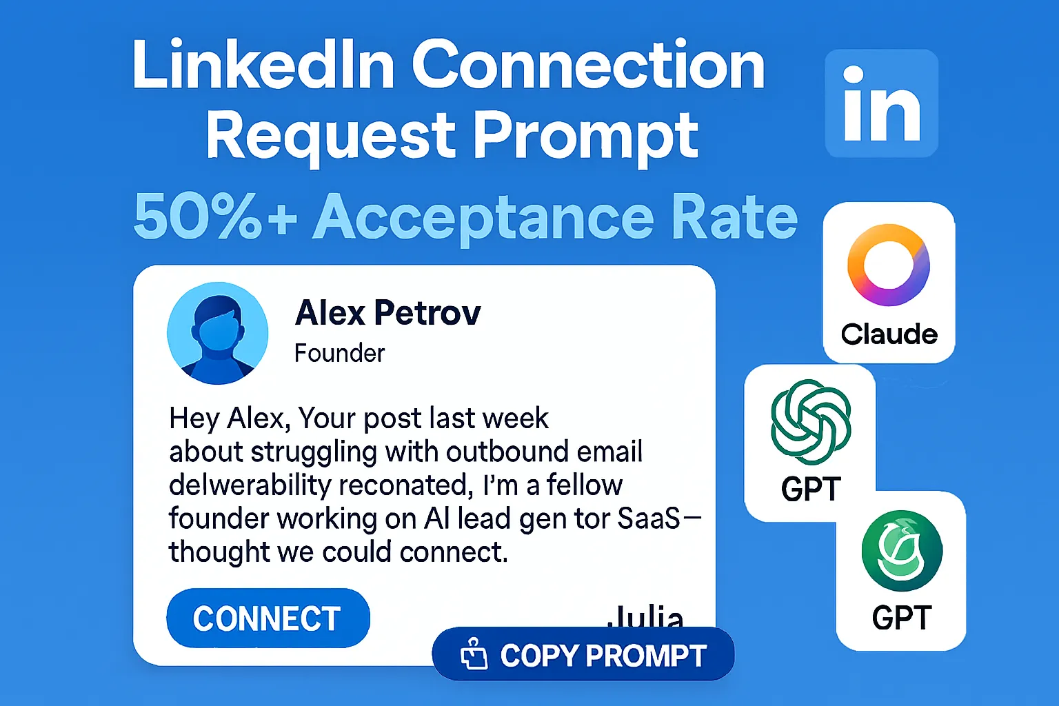Personalized LinkedIn Connection Prompt – 50%+ Accepts 2026