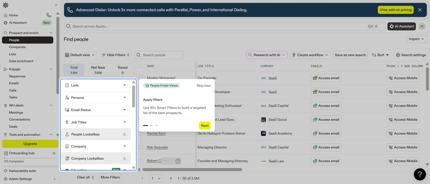 apollo finding people